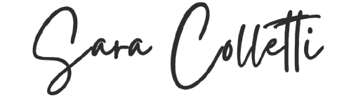 The image displays the handwritten name "Sara Colletti" in black script on a plain white background.