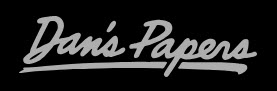 Logo of Dan's Papers with white cursive text on a black background.